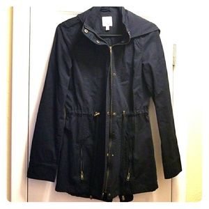 Black anorak jacket with hood size Med